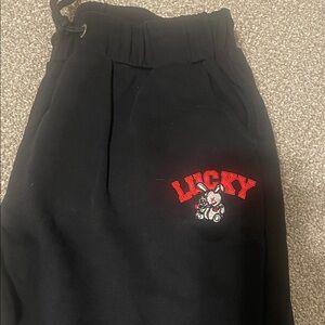 Lucky Brand Kids Black Joggers with Red Logo